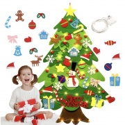 Árbol Navideño De Fieltro Con Luces Led, Ilumina Tu Navidad